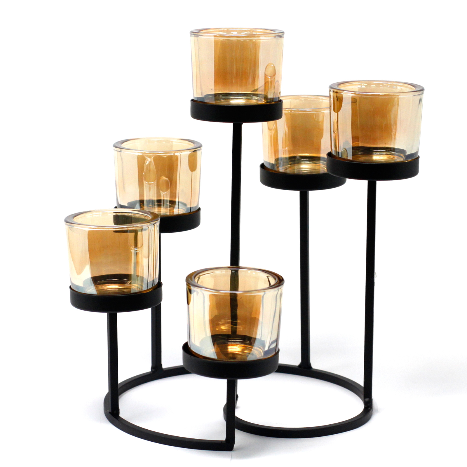 Centrepiece Iron Votive Candle Holder – 6 Cup Circule Tree