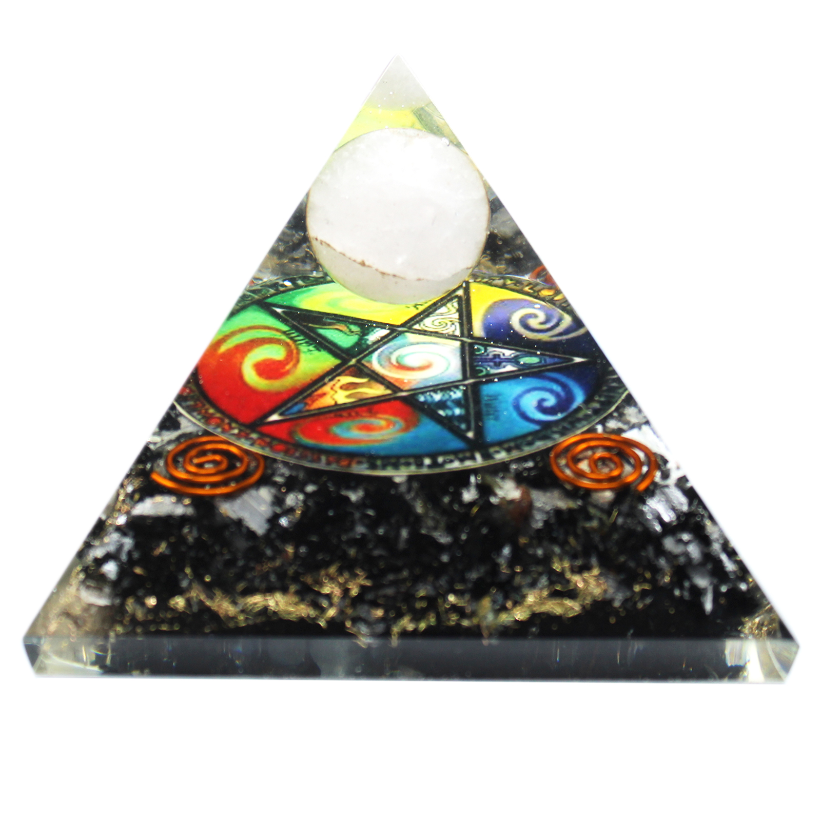 Orgonite Pyramid – Midnight Pentagon – 70mm